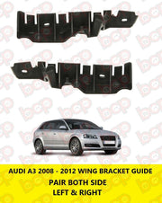 AUDI A3 2008 - 2012 FRONT BUMPER BRACKET WING SUPPORT GUIDE PAIR LEFT & RIGHT