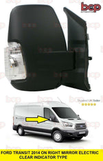 Load image into Gallery viewer, FORD TRANSIT DOOR MIRROR MK8 2014 ON ELECTRIC CLEAR INDICATOR RIGHT DRIVERS SIDE