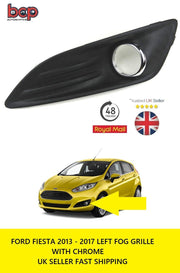 FORD FIESTA MK7 2013 - 2016 FRONT BUMPER LOWER LEFT FOG GRILLE WITH CHROME NEW