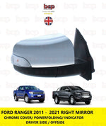 Load image into Gallery viewer, FORD RANGER 2011 – 2022 DOOR WING MIRROR ELECTRIC FOLDING PUDDLE RIGHT CHROME
