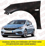 VAUXHALL ASTRA K 5DR 2019 ON FRONT WING PASSENGER SIDE LEFT INSURANCE APPROVED