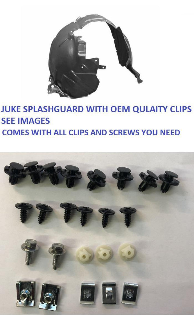 FOR NISSAN JUKE 2010 -2014 FRONT WING SPLASH GUARD INNER ARCH LEFT  WITH CLIPS