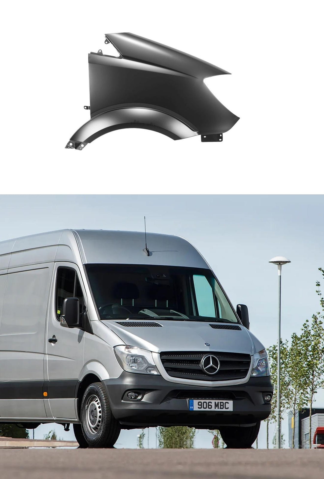 MERCEDES SPRINTER FRONT WING 2013 - 2018 RIGHT DRIVERS SIDE 9068810201 PRIMED