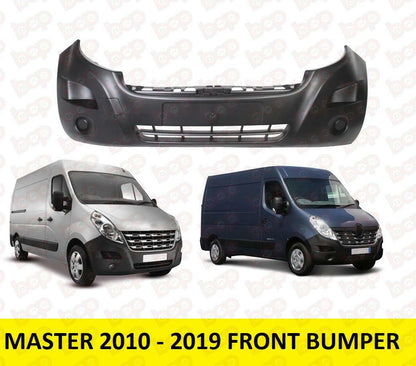 RENAULT MASTER 2010 -2014 FRONT BUMPER NO SENSORS OR WASHER JET HOLES BLACK