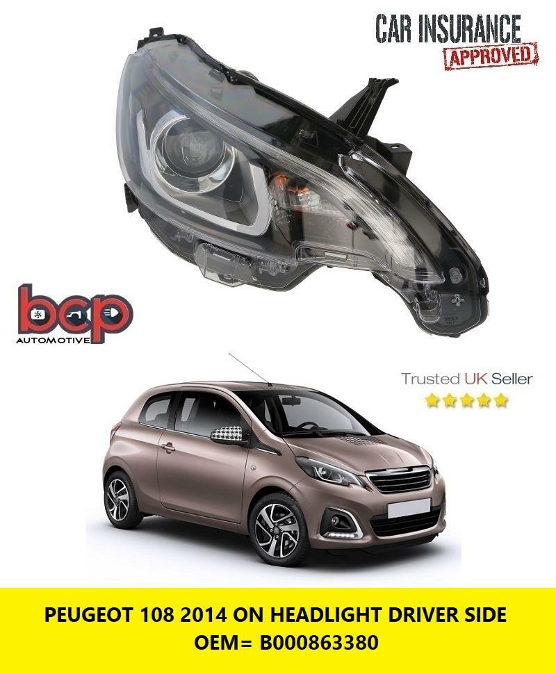 PEUGEOT 108 2014 ON  HEADLIGHT HEADLAMP RIGHT DRIVER SIDE LED DRL B000863380