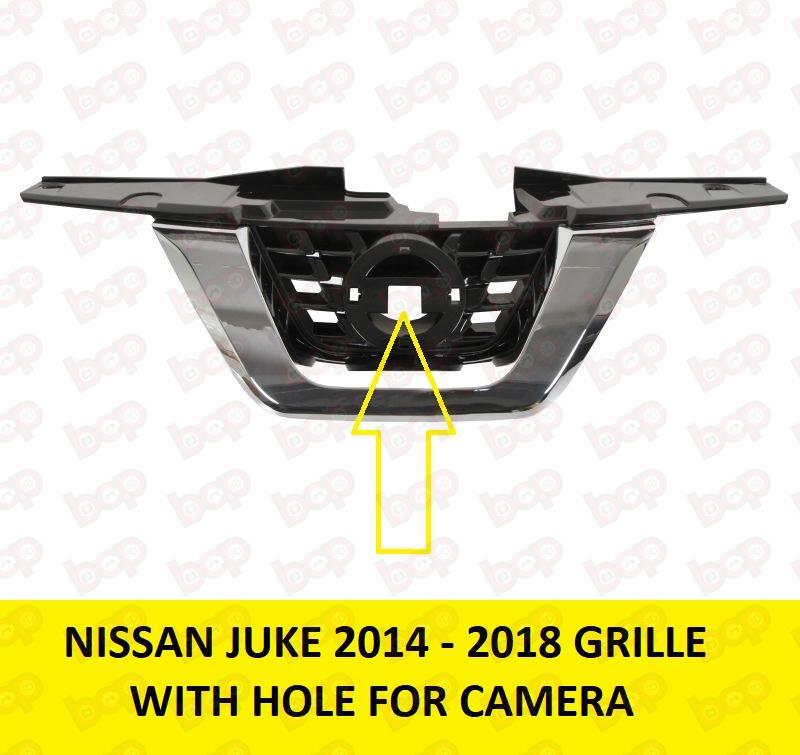 FOR NISSAN JUKE 2014 - 2019 FRONT MAIN BADGE GRILLE WITH CHROME & CAMERA HOLE