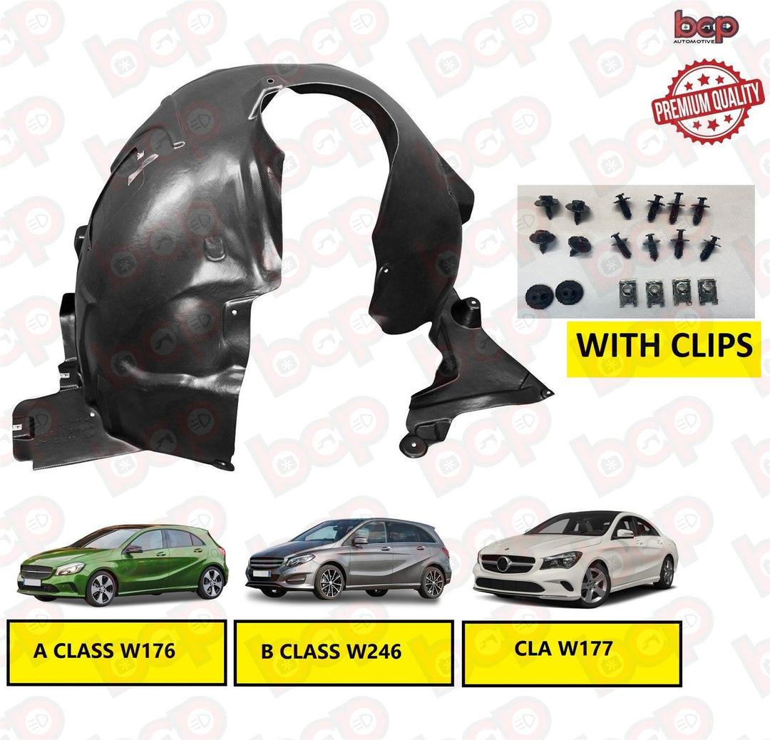 MERCEDES A CLASS FRONT SPLASHGUARD ARCH LINER INNER WING W176 left with fixing