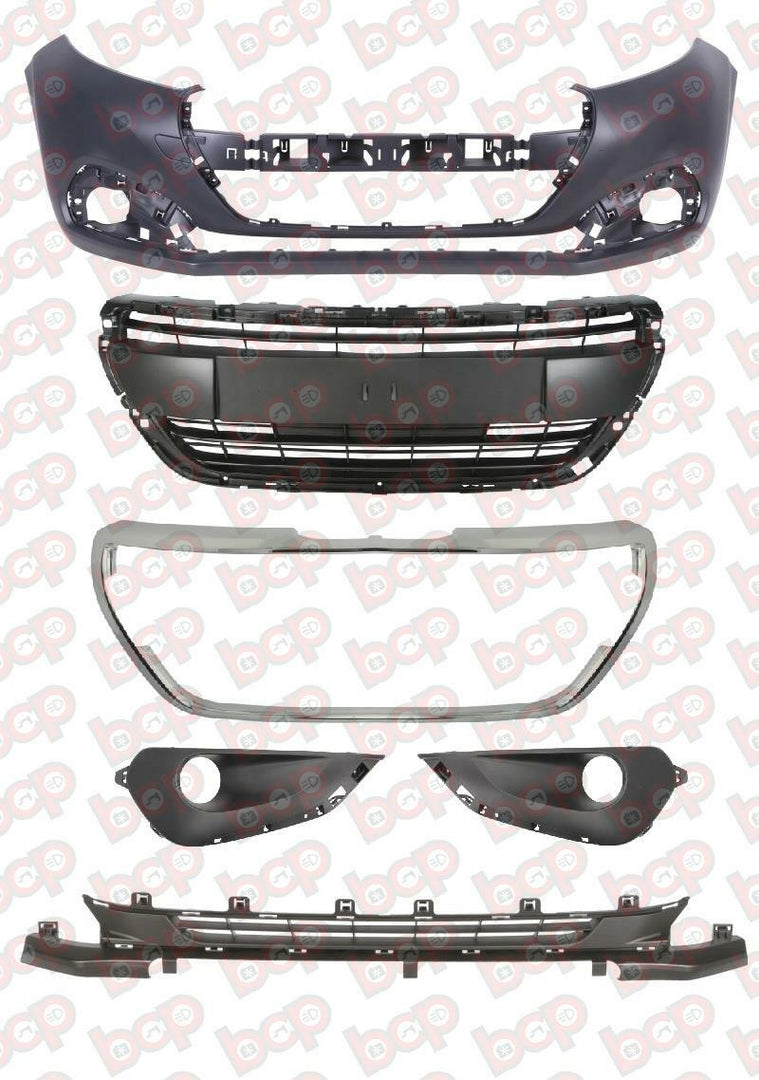 PEUGEOT 208 FRONT BUMPER COMPLETE KIT 2015 - 2020 PRIMED OE 1613478880 NEW