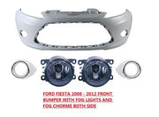 FORD FIESTA MK7 2008 - 2012 FRONT BUMPER PRIMED WITH 2 FOG LIGHT & 2 FOG CHROME