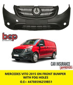 Load image into Gallery viewer, MERCEDES VITO 2015 ON FRONT BUMPER BLACK WITH FOG NEW OEM QUALITY 44788596259B51