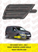 Load image into Gallery viewer, VW CADDY 2015 - 2021 FRONT BUMPER LOWER GRILLE RIGHT DRIVERS SIDE 2K5853666B
