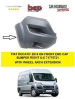 Load image into Gallery viewer, FIAT DUCATO 2014 ON FRONT END CAP BUMPER RIGHT TEXTURED NO FOG WITH WHEEL ARCH