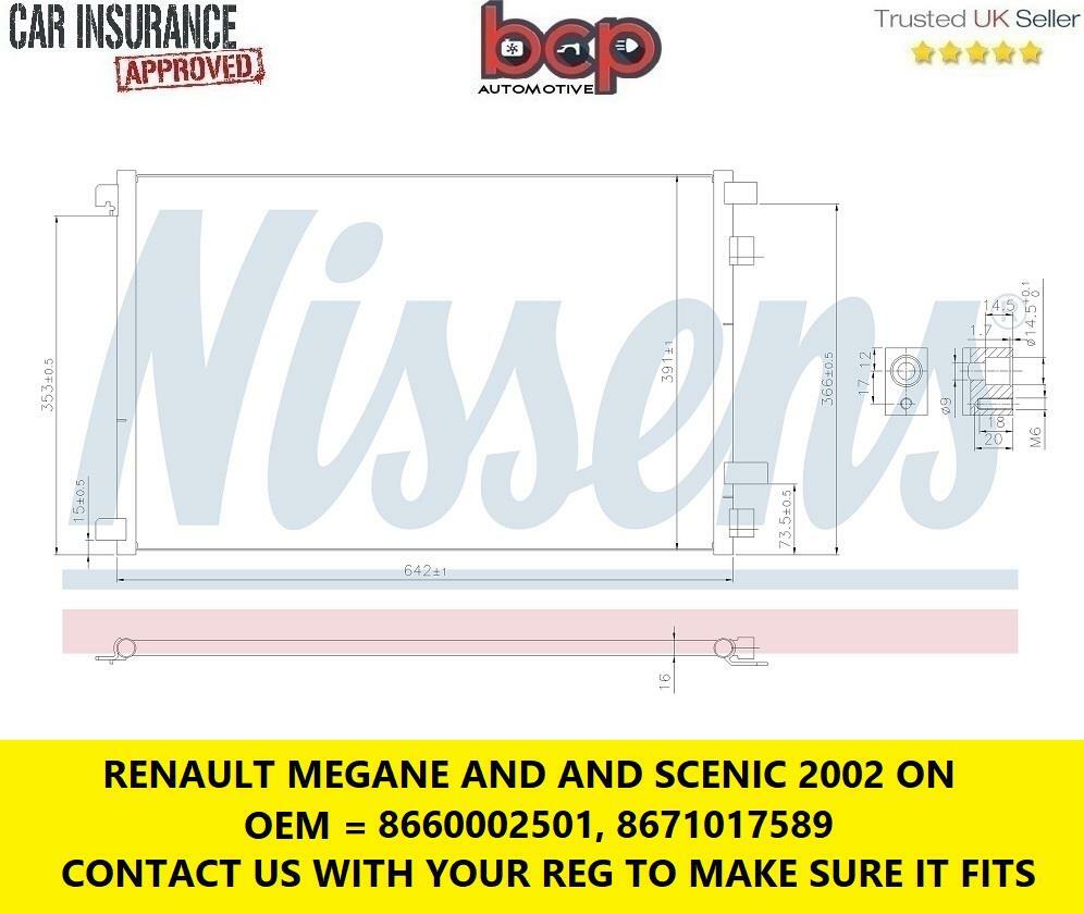 RENAULT MEGANE AND SCENIC 2002 ON CONDENSOR
