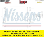 RENAULT MEGANE AND SCENIC 2002 ON CONDENSOR