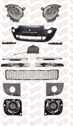 Load image into Gallery viewer, FIAT 500 FRONT BUMPER COMPLETE KIT 2007 - 2015 BLACK WITH HEADLIGHTS AND FOGS