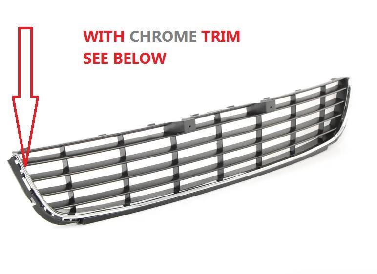 VOLKSWAGEN GOLF MK6 2008 - 2013 FRONT BUMPER LOWER CENTER GRILLE WITH CHROME NEW