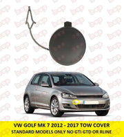 VW GOLF MK7 FRONT BUMPER 2012 - 2017 TOW COVER PRIMED READY TO PAINT