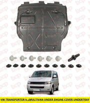 VW TRANSPORTER T5.1 UNDERTRAY UNDER ENGINE COVER WITH CLIPS BLOTS FIXING