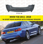 Load image into Gallery viewer, BMW 3 SERIES F30 REAR BUMPER PRIMED M SPORT WITH PARKING SENSOR HOLES
