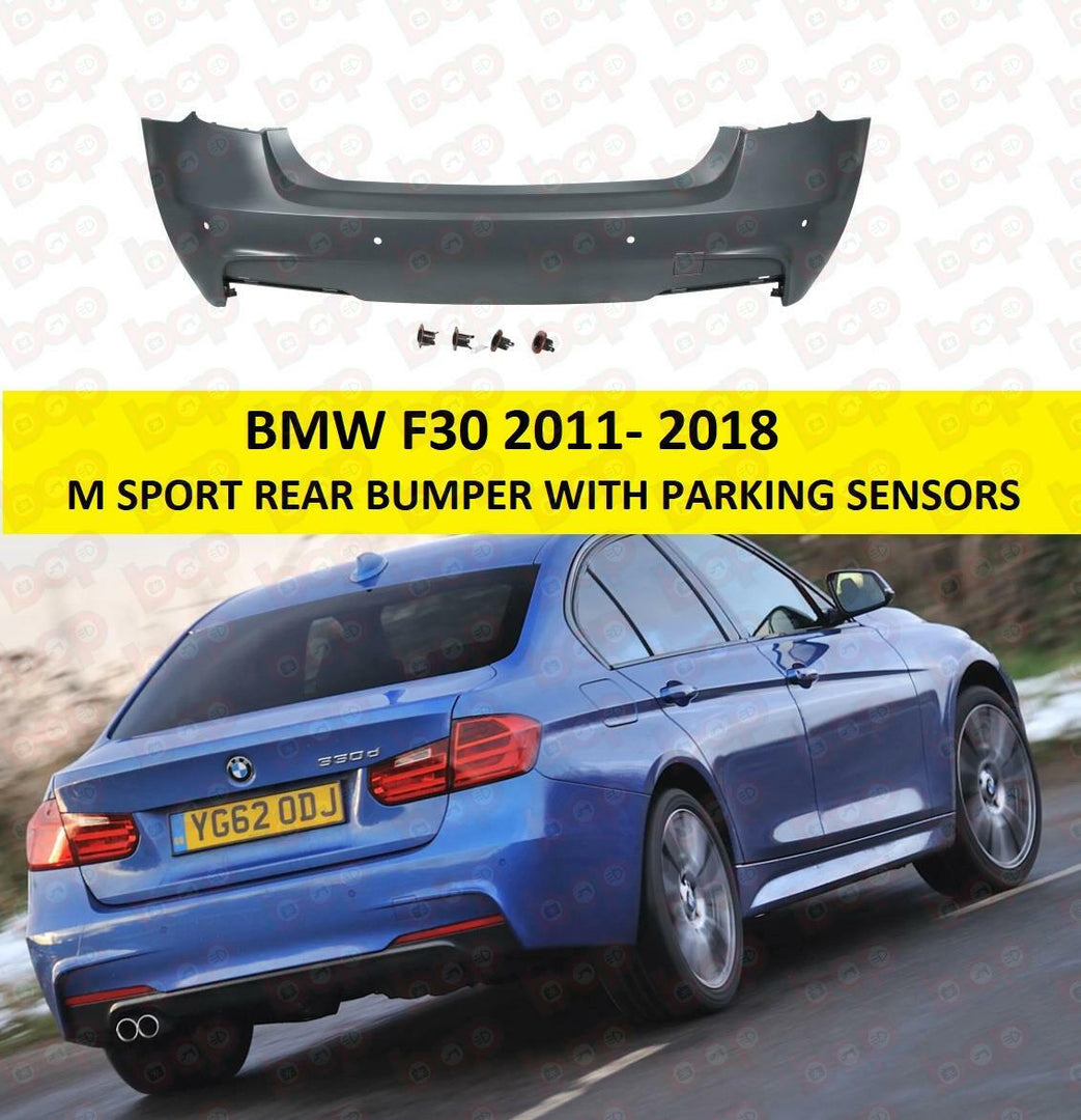 BMW 3 SERIES F30 REAR BUMPER PRIMED M SPORT WITH PARKING SENSOR HOLES