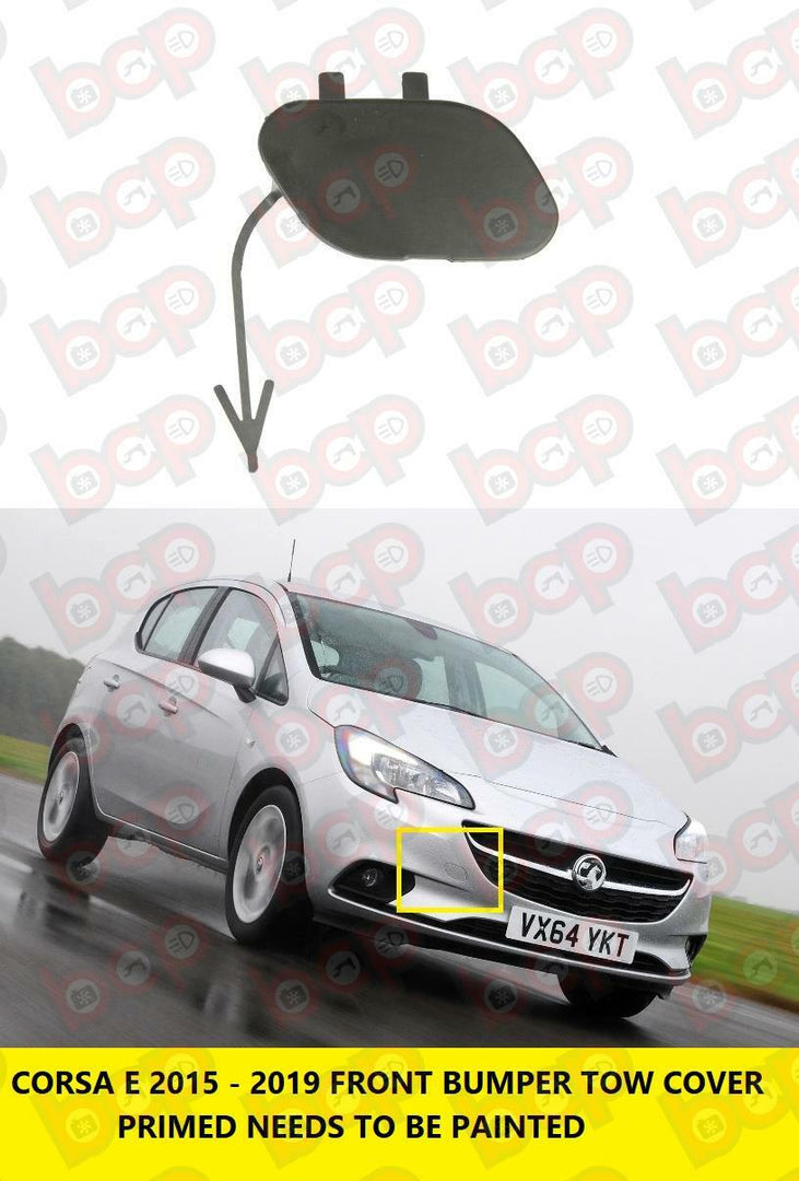 VAUXHALL CORSA E 2015 - 2019 FRONT BUMPER TOW EYE HOOK COVER PRIMED NEW OEM SPEC