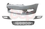 Load image into Gallery viewer, VW POLO 6R 2009 - 2014 FRONT BUMPER KIT PRIMED WITH 3 LOWER GRILLES FOG TYPE
