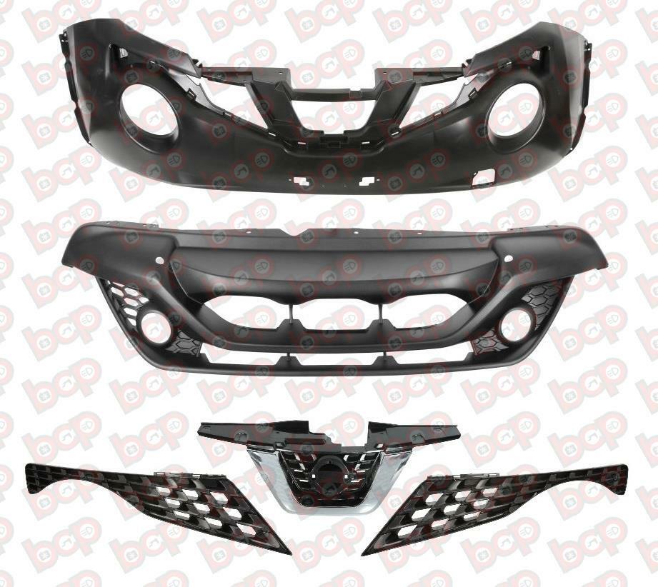 FOR NISSAN JUKE FRONT BUMPER AND LOWER BUMPER COMPLETE KIT WITH GRILLES 2014 - 2019