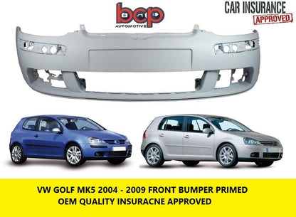 VW GOLF MK5 2004 - 2008 FRONT BUMPER PRIMED BRAND NEW INSURACNE APPROVED