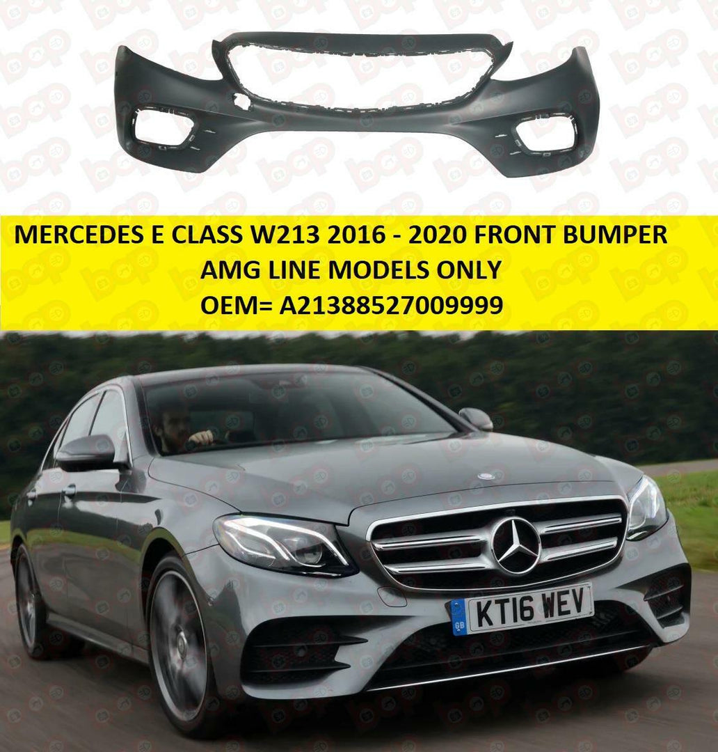 MERCEDES E CLASS W213 FRONT BUMPER AMG LINE MODELS 2016 – 2020 WITH SENSOR HOLE