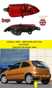VAUXHALL CORSA C 2003 – 2006 REAR BOTTOM FOG LIGHT LAMP LEFT PASSENGER SIDE NEW