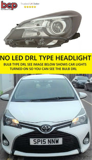 TOYOTA YARIS 2014 - 2018 HEADLIGHT HEADLAMP LEFT PASSENGER PROJECTOR NO LED