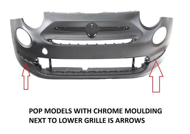 FIAT 500 2015 ON BUMPER PRIMED LOUNGE MODEL TO TAKE CHROME TRIMS 735657231