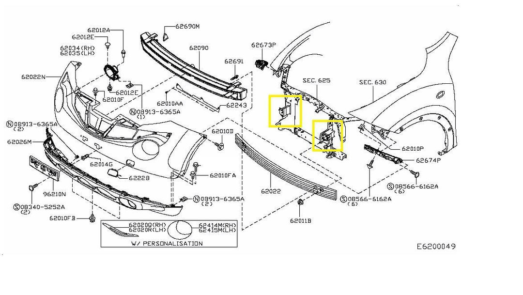 NISSAN JUKE REINFORCER SUPPORT BRACKET LEG CRASH CAN CHASSIS LEFT 751151KM0A