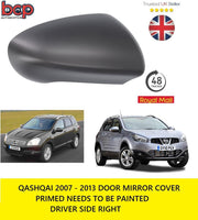 FITS NISSAN QASHQAI 2007 – 2013 RIGHT DOOR WING MIRROR COVER READY TO PAINT NEW