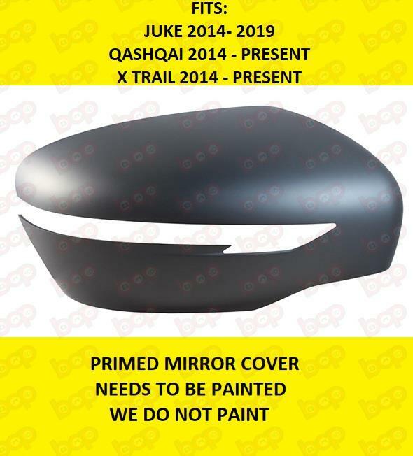 FOR NISSAN JUKE 2014 - PRESENT DOOR MIRROR COVER RIGHT PLASTIC PRIMED READY TO PAINT