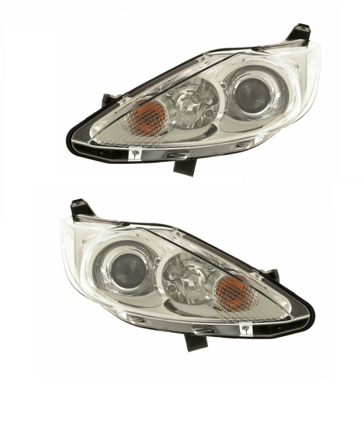 FORD FIESTA MK7 2008-2012 CHROME HALOGEN HEADLIGHT LAMP PAIR LEFT & RIGHT NEW