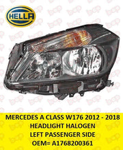 MERCEDES A CLASS W176 2012 - 2018 HEADLIGHT LAMP HALOGEN PASSENGER LEFT  HELLA