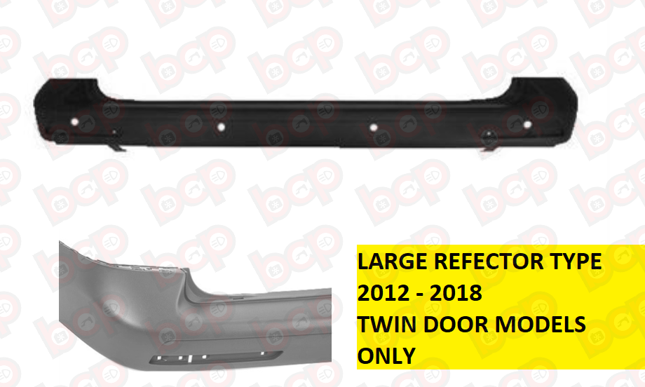 VW TRANSPORTER T6 T6.1 2013 - 2024 REAR BUMPER WITH SENSOR HOLES TWIN BACK DOOR