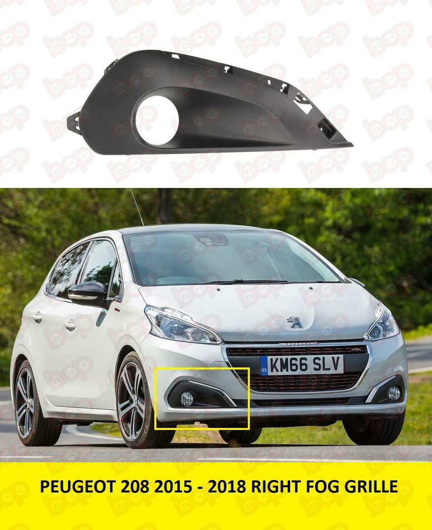 PEUGEOT 208 FRONT BUMPER RIGHT GRILLE 9810729880 2015 - 2018 FOG TYPE