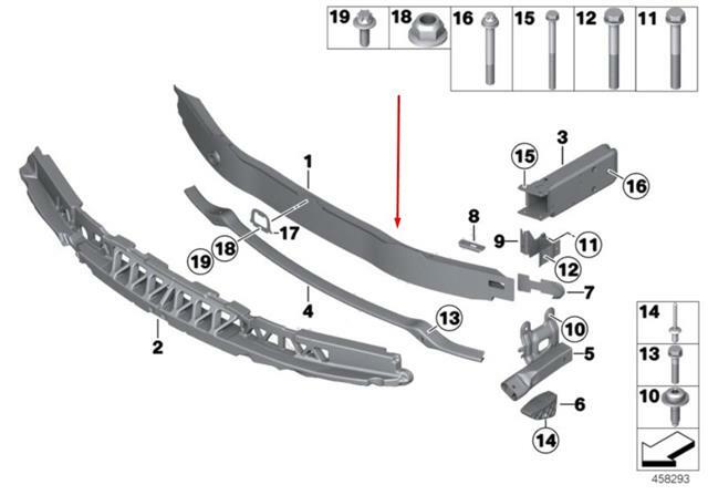 BMW F30 REAR BUMPER REINFORCEMENT BAR CRASH BEAM CARRIER  OEM  =51127256927
