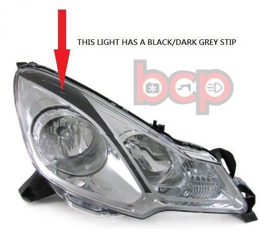 CITROEN DS3 2010 - 2013 HEADLIGHT HEADLAMP CHROME  BLACK STRIP RIGHT DRIVERS