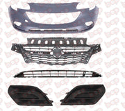 VAUXHALL CORSA E FRONT BUMPER COMPLETE KIT 2015 - 2019 PRIMED NO FOG HOLES