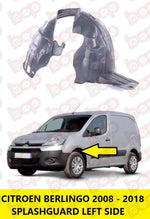 Load image into Gallery viewer, CITROEN BERLINGO FRONT WHEEL ARCH SPLASH GUARD 2012 - 2018 INNER WING LEFT SIDE