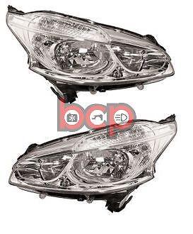 PEUGEOT 208 2012 - 2015 HEADLIGHTS HEADLAMPS PAIR LEFT AND RIGHT NON LED