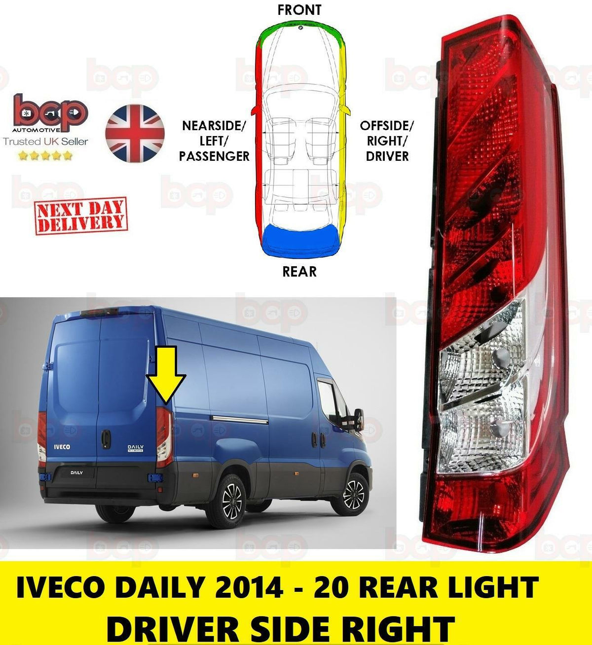 IVECO DAILY REAR LIGHT 2014 – 2019 TAIL LAMP BACK LIGHT DRIVER SIDE 5801523221