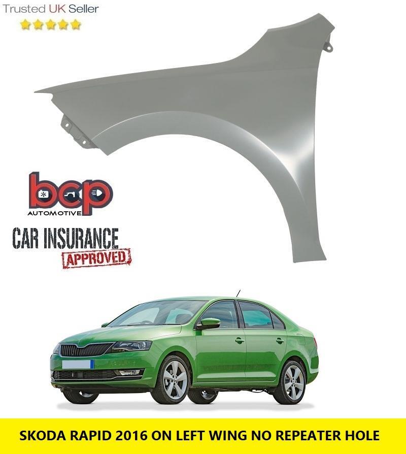 SKODA RAPID 2016 ON FRONT WING LEFT PASSENGER SIDE NO INDICATOR HOLE 5JA821021D