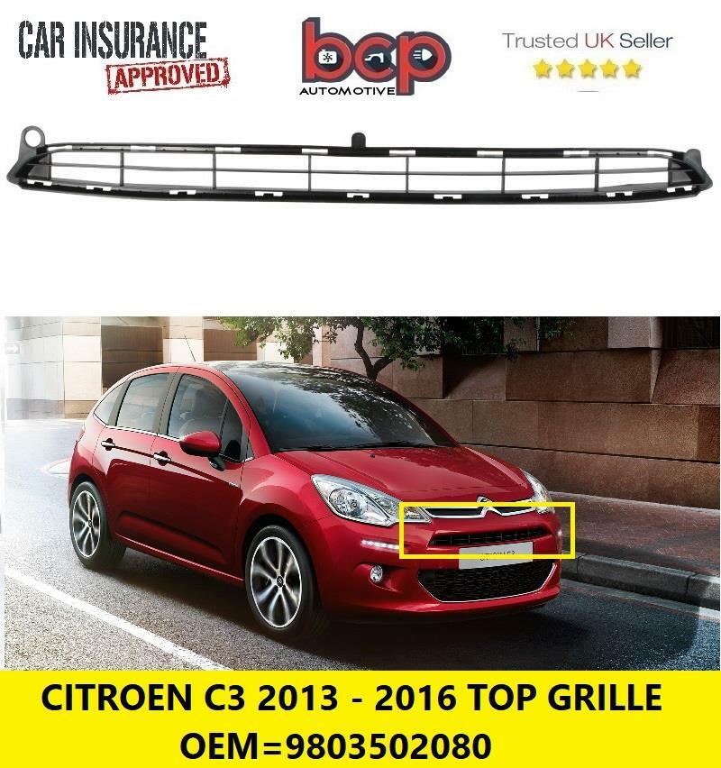 CITROEN C3 2013 - 2016 FRONT UPPER CENTRE BUMPER GRILLE STANDARD MODELS NEW OEM