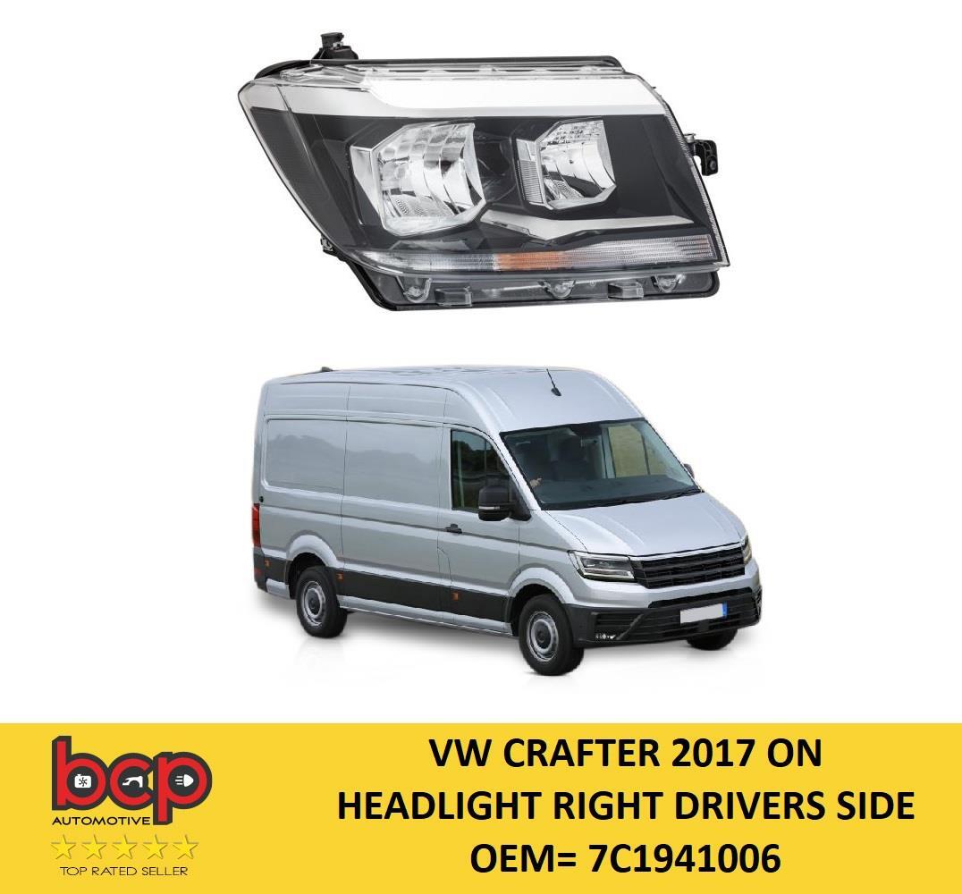 VW CRAFTER 2017 2018 2019 2020 2021 2022 HEADLIGHT RIGHT DRIVERS SIDE HALOGEN