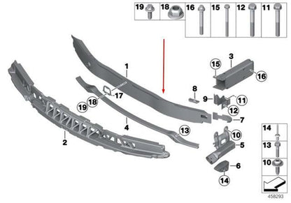 BMW F30 REAR BUMPER REINFORCEMENT BAR CRASH BEAM CARRIER OEM =51127256927