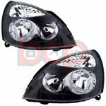 Load image into Gallery viewer, RENAULT CLIO 2001 - 2005 HEADLAMPS HEADLIGHTS PAIR RHS &amp; LHS BLACK